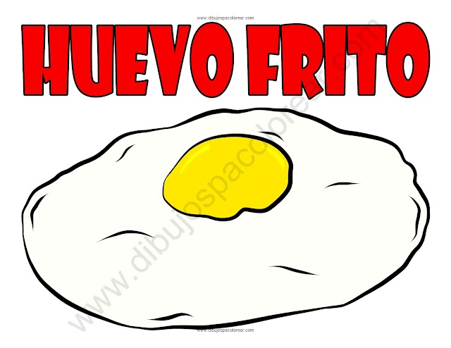 Huevo Frito dibujo a color y para colorear